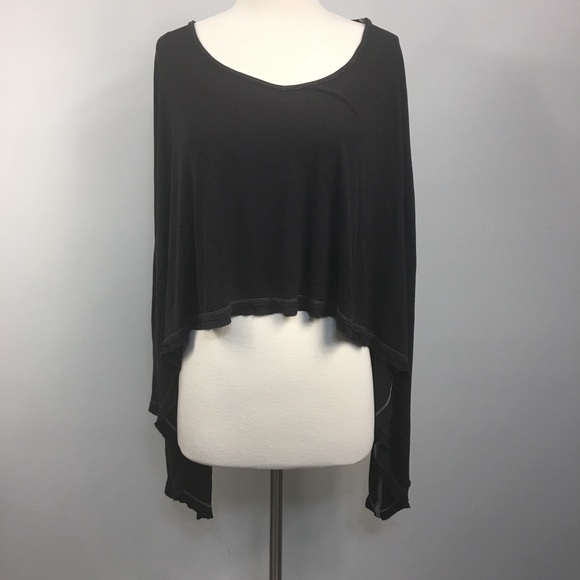 Free People Tops - Free People Black Crop Asymmetrical Top Size Small